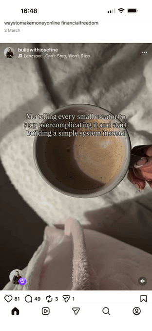Text overlay reel example about building a simple system